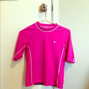 Pink swim rash guard
